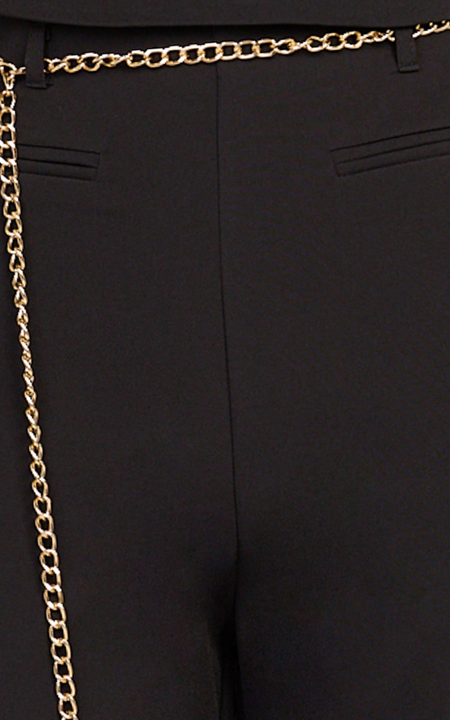 Miren Pants - High Waist Wide Leg Pants With Removable Gold Chain Belt in Black