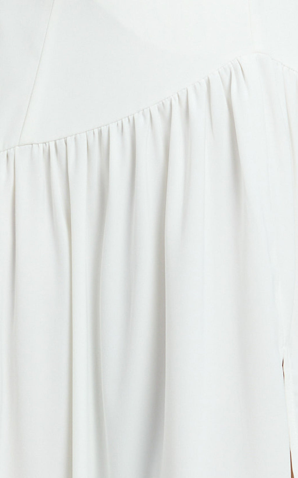 Nadiane Midi Dress - Strapless Asymmetric Drop Waist Dress in Off White
