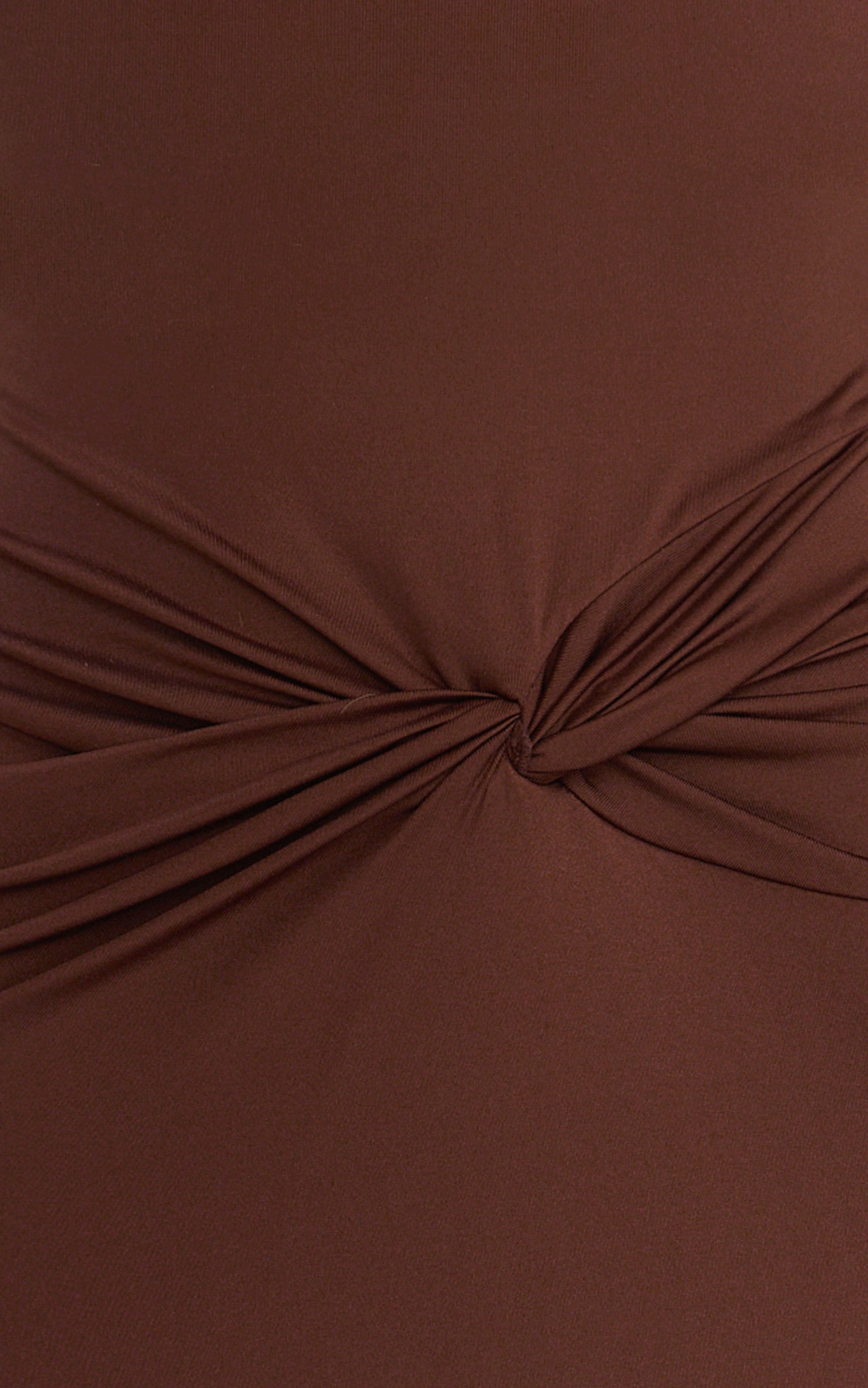 Olivia Maxi Dress - Halter Neck Front Twist Dress in Dark Chocolate
