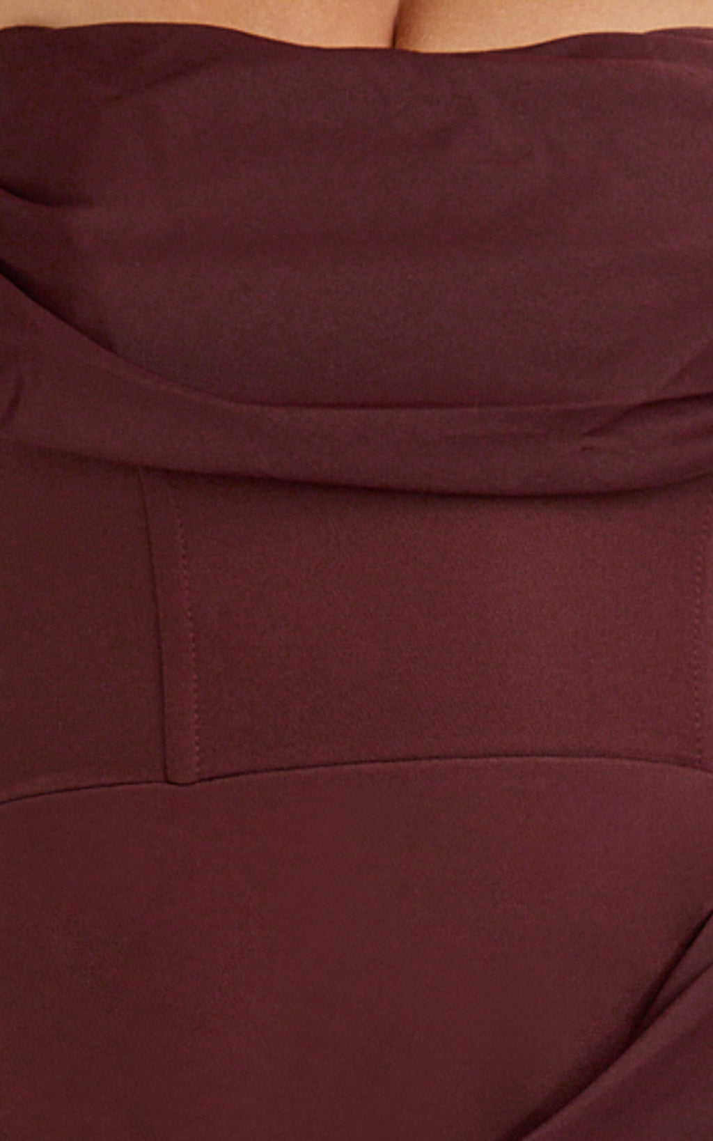Phoebe Maxi Dress - Strapless Structured Bodice Drape Skirt Dress in Plum