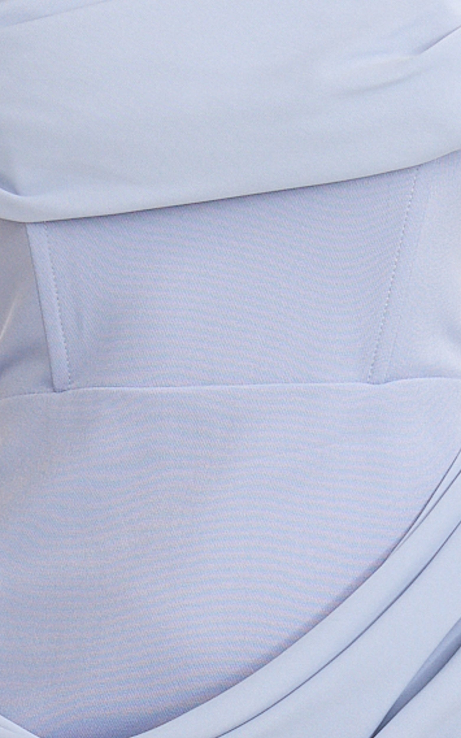 Phoebe Maxi Dress - Strapless Structured Bodice Drape Skirt Dress in Soft Blue