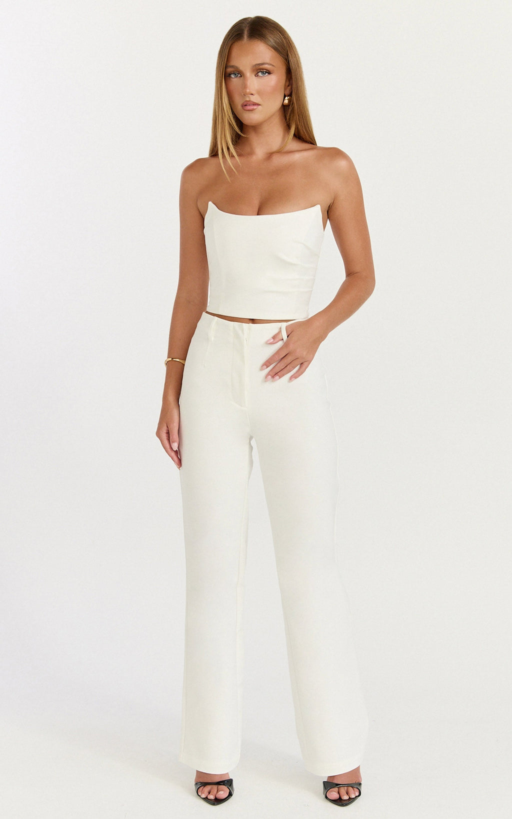 Pietra Pants - Straight Leg Pants in White
