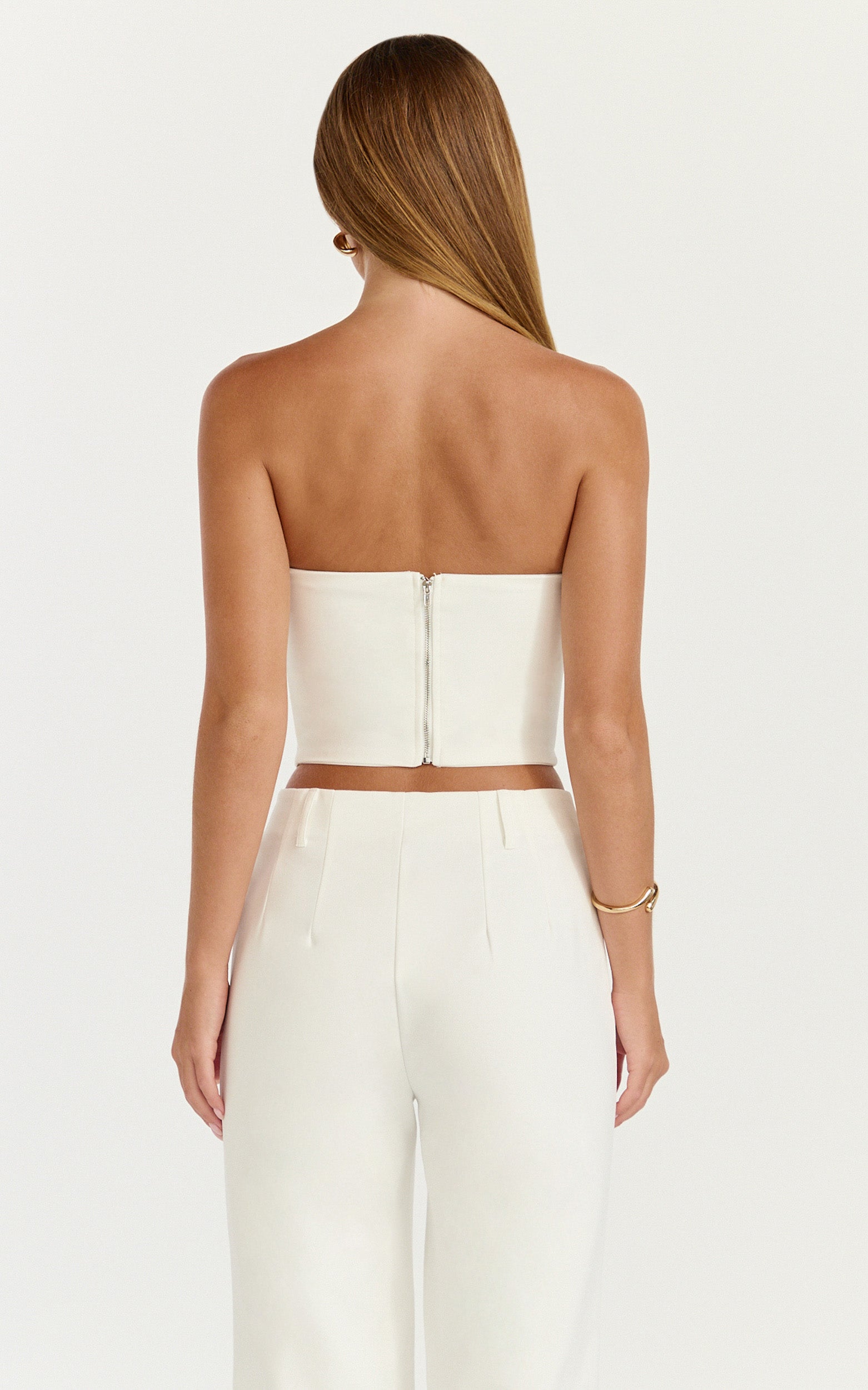 Pietra Top - Strapless Structured Top in White
