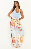 Rachel Top - Halter Fitted Top in Blue