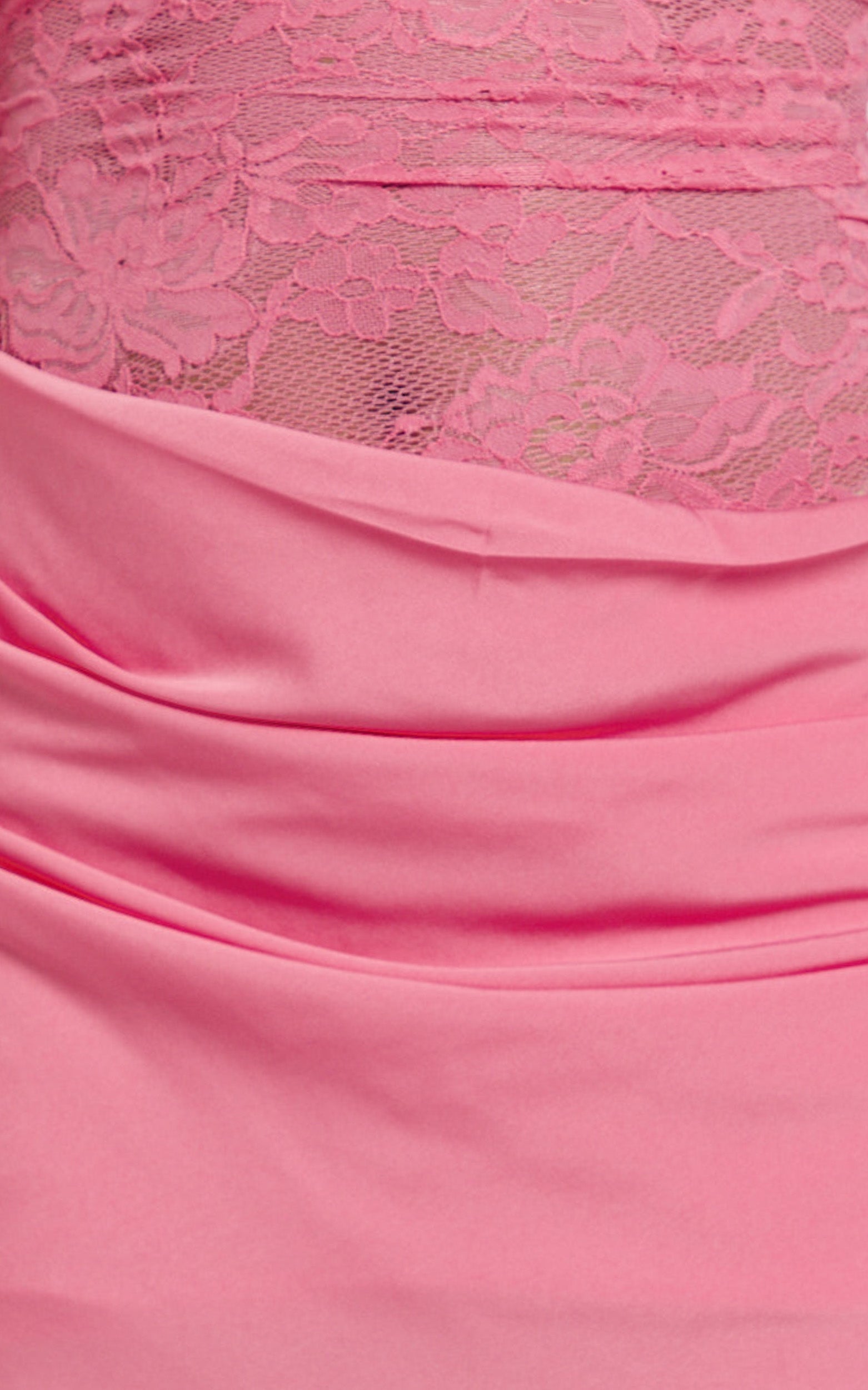 Rania Maxi Dress - Contrast Lace Bodice Bias Cowl Drop Waist Dress in Dark Pink