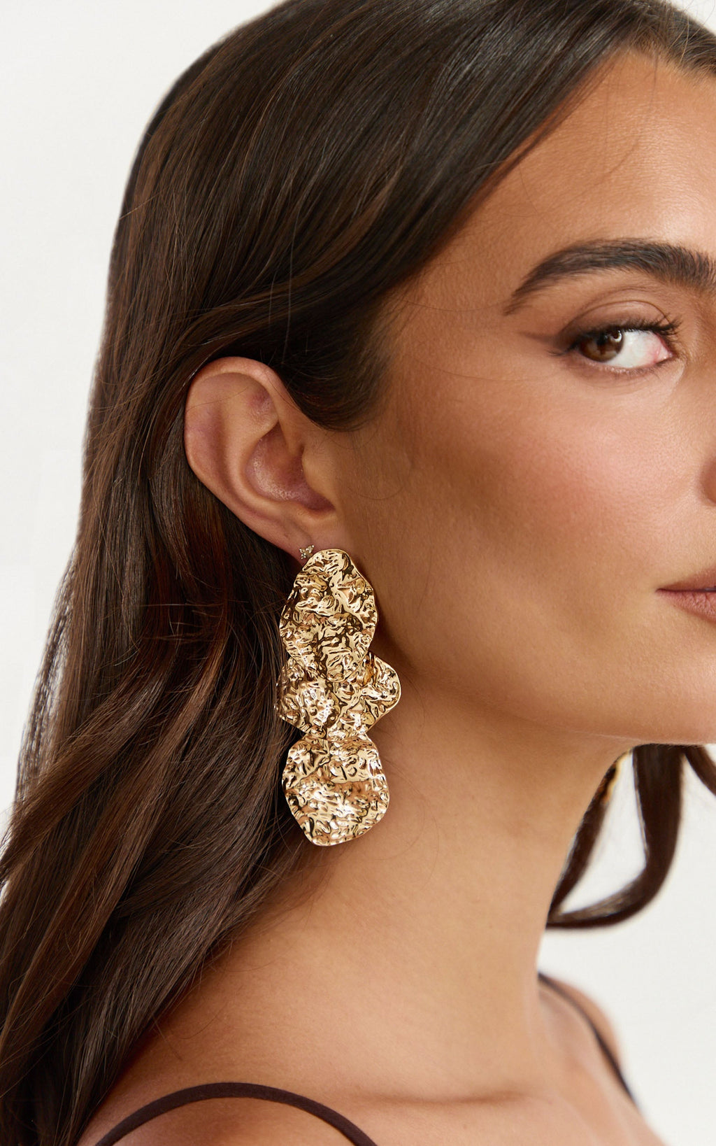 Rhea Earrings - Statement Drop Earrings in Gold