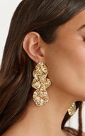 Rhea Earrings - Statement Drop Earrings in Gold