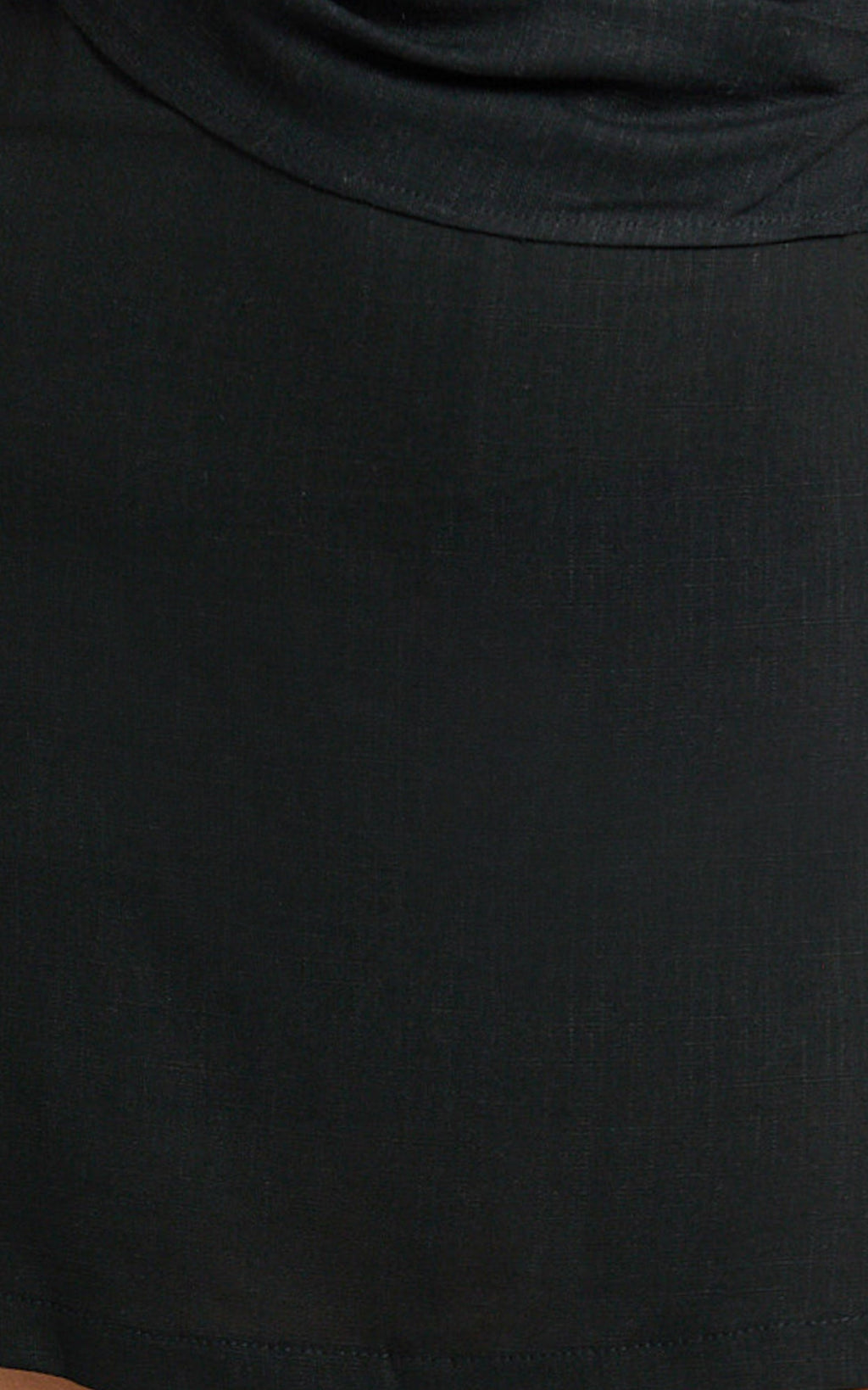 Robilyn Top - Off Shoulder Linen Look Top in Black