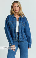 Ruby Jacket - Oversized Denim Jacket in Mid Vintage Wash