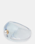 OVAL-CUT JELLY Blue Bead Translucent Women's Ring | Steve Madden