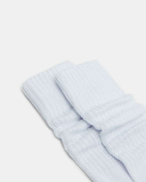 2 PACK SLOUCHY CREW SOCKS WHITE