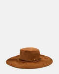 CHLOE FAUX SUEDE FLOPPY FEDORA Tiramisu Women's Hat | Steve Madden