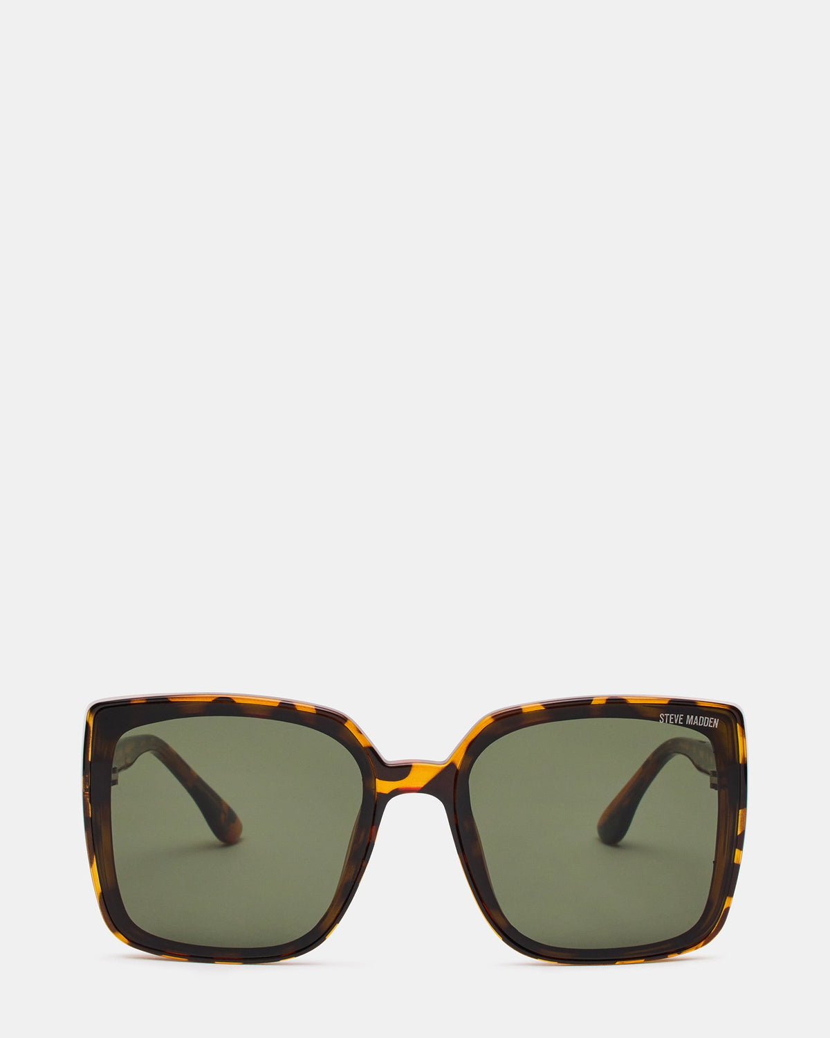 MALERIE Tortoise Frame Square Dark Grey Lens Sunglasses | Steve Madden