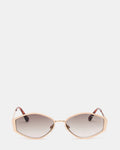 SHONDA Gold Frame Rectangle Brown Gradient Lens Sunglasses | Steve Madden