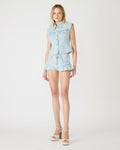 CASSADY Sulphur Spring Denim Button-Up Collared Women's Top | Steve Madden