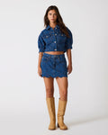 DELILAH Blue Depths Eyelet Denim Set Women's Skort | Steve Madden