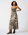 ADELLA Caramel Zebra Sleeveless Flowy Women's Maxi Dress | Steve Madden