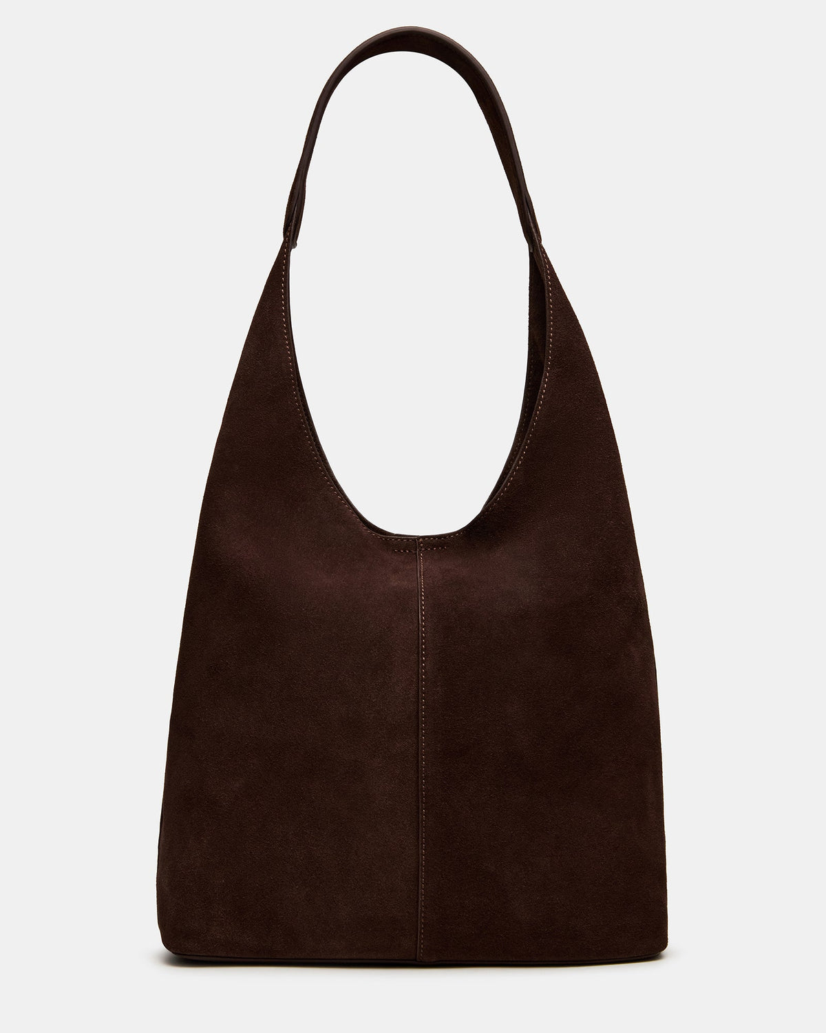 AUTUMN Bag Chocolate Shoulder Strap Slouchy Hobo Suede Tote Handbag | Steve Madden