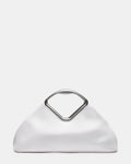 BARBARA Bag White Soft Satin Metal Bracelet Crossbody Clutch Handbag | Steve Madden