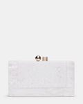 CAMILAA Bag White Geometric Pearlescent Minaudiere Crossbody Clutch Handbag | Steve Madden