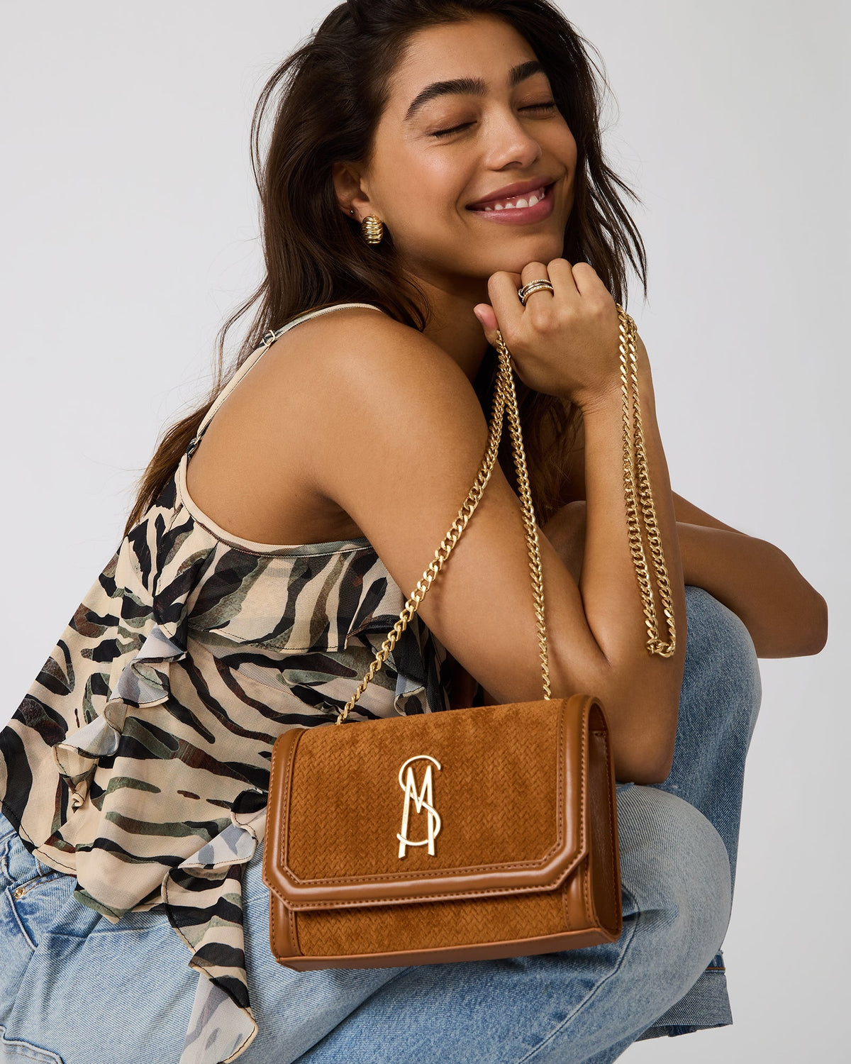 LARISA WOVEN BAG TOBACCO