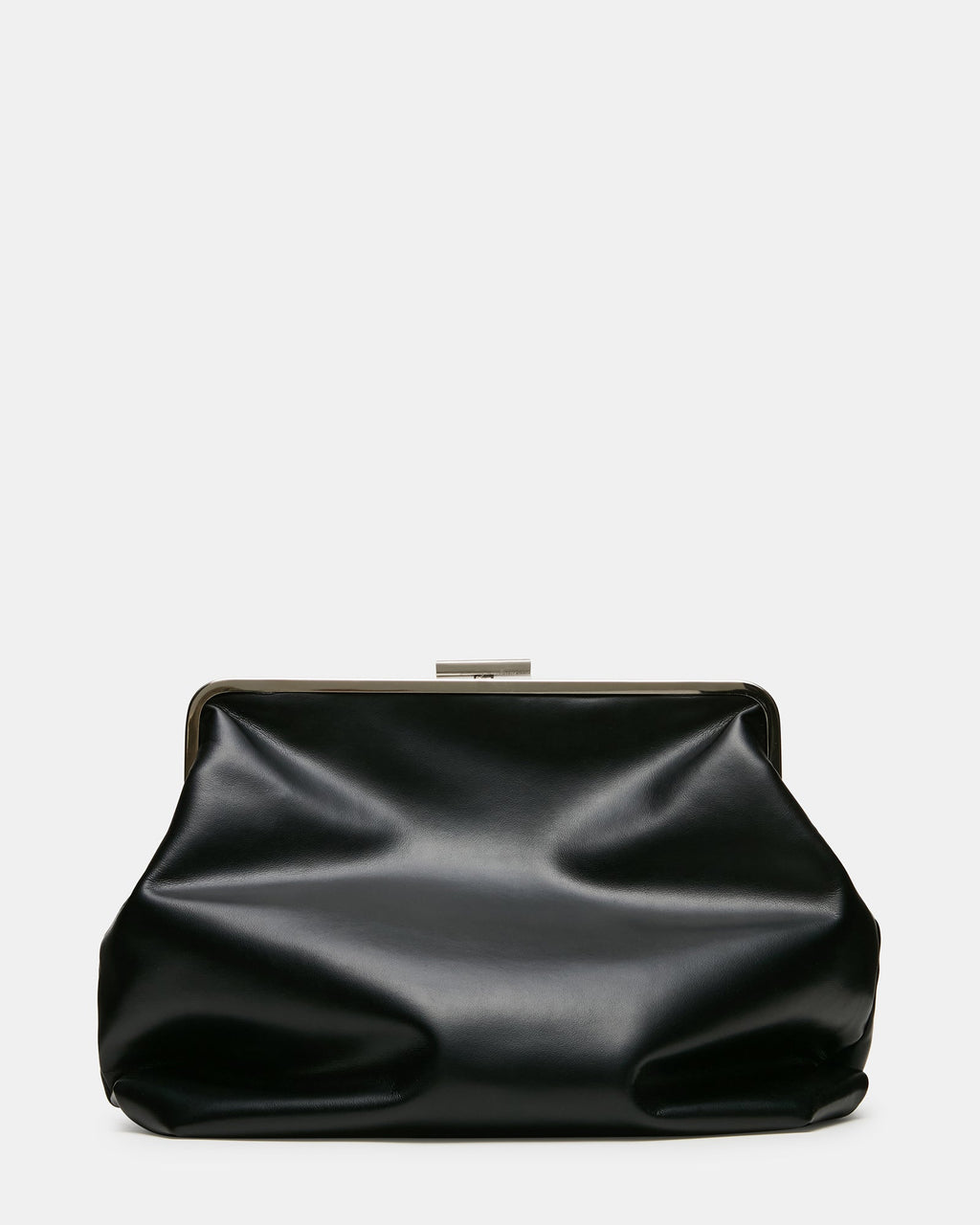 SEFINA Black Kiss-Lock Oversized Clutch Handbag | Steve Madden