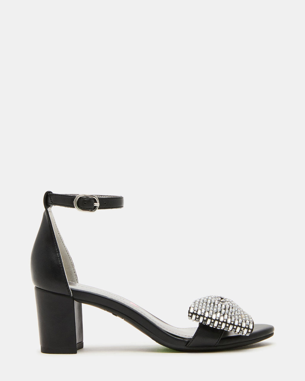 Kids' ABIGAL Black Rhinestone Embellised Block Heel Girls' Heel | Steve Madden