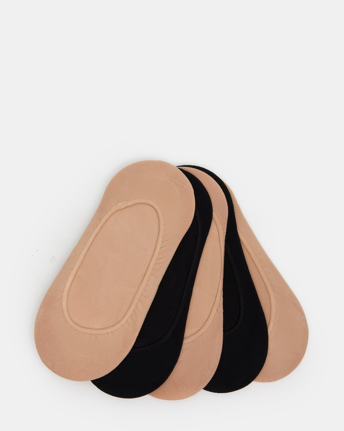 5 PACK SOLID MICROFIBER Nude Black Liner Footie Socks | Steve Madden