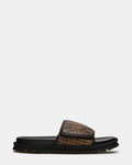 REESE Brown Slide Footbed Rounded-Toe Men's Sandal | Steve Madden