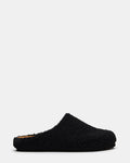 WENDELIN Black Faux Shearling Footbed Slip-On Men's Casual Clog | Steve Madden