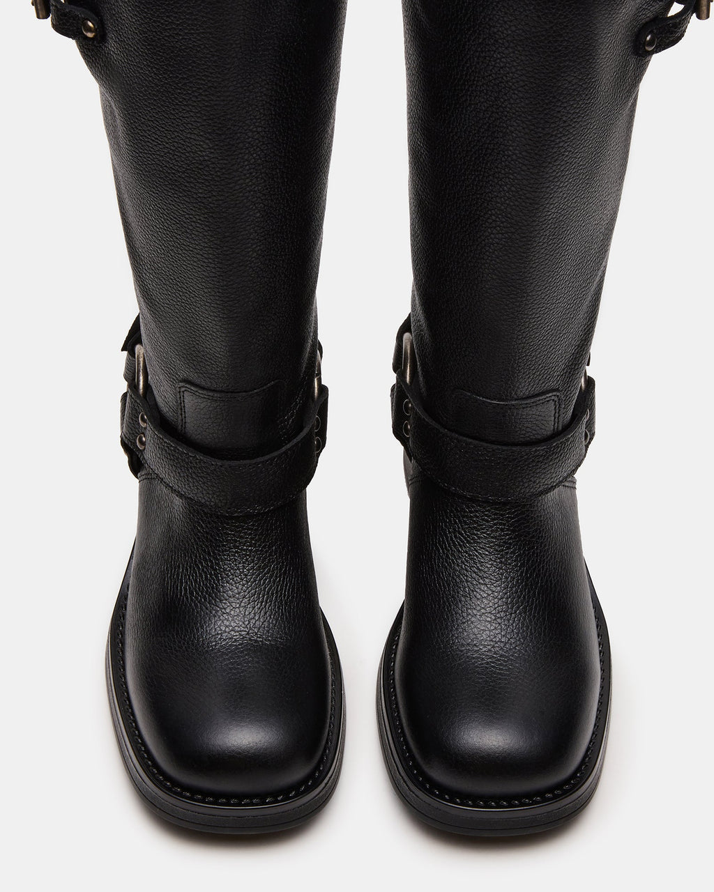 ASTOR BLACK LEATHER WIDE CALF