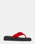 BELLA Red Suede Thong Square-Toe Platform Women's Sandal | Steve Madden