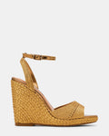 DEVIN Bronze Raffia Espadrille Wedge Women's Sandal | Steve Madden