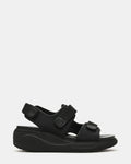 GALIA Black Velcro Chunky Platform Women's Sandals | Steve Madden