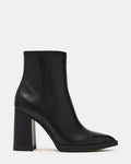 HARDEN Black Leather Women's Pointed-Toe Ankle Boot | Steve Madden