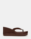 JELLA Dark Brown Thong Wedge Women's Platform Sandal | Steve Madden