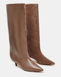 LYSARA Taupe Multi Two-Tone Pointed-Toe Knee-High Women's Boot | Steve Madden