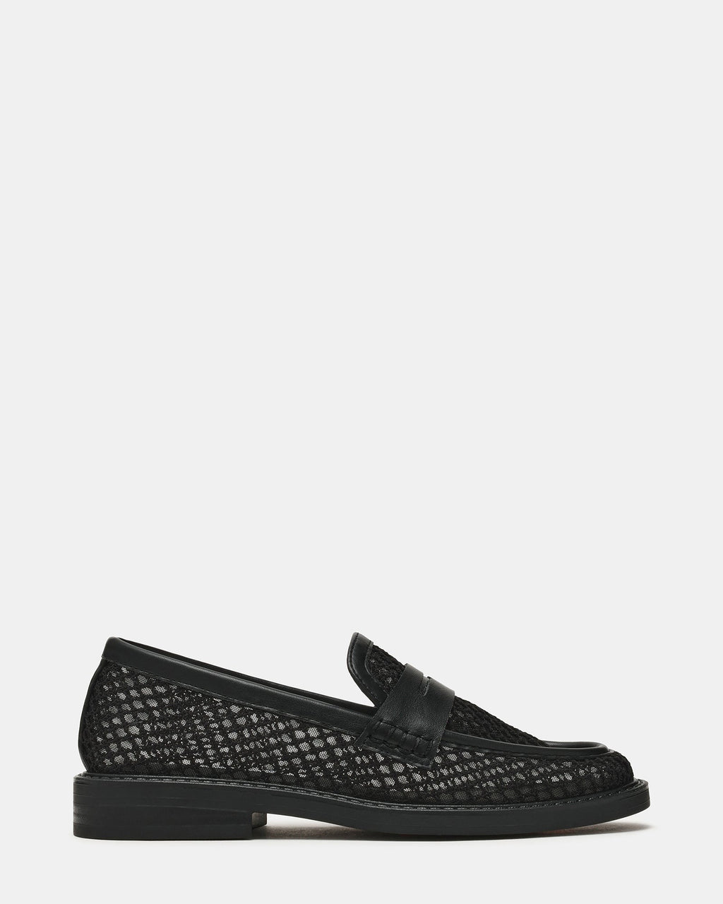 MADISON Black Mesh Women's Penny Loafer | Steve Madden