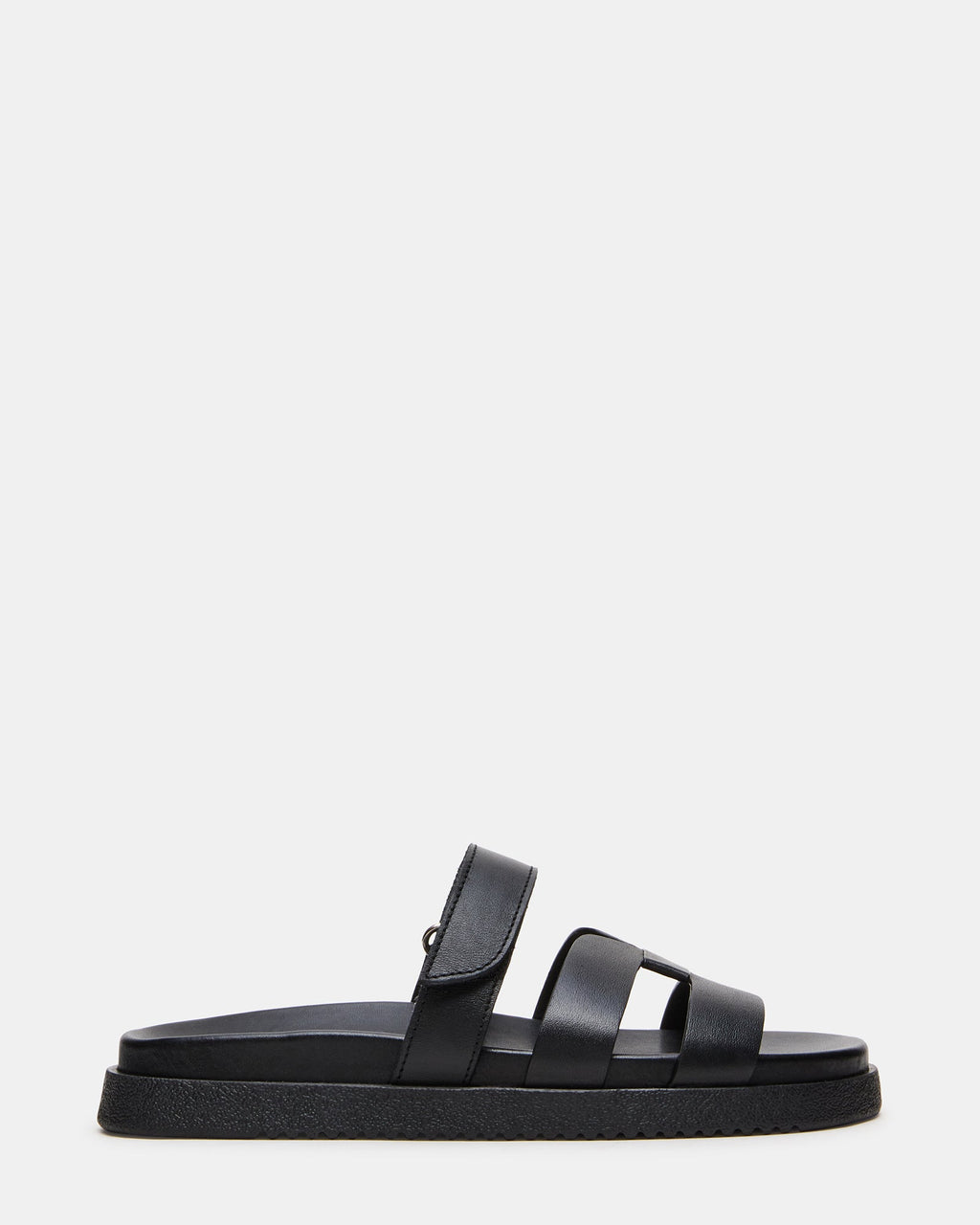 MELI Black Leather Footbed Slide Women's Sandal | Steve Madden