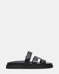 MELI Black Leather Footbed Slide Women's Sandal | Steve Madden