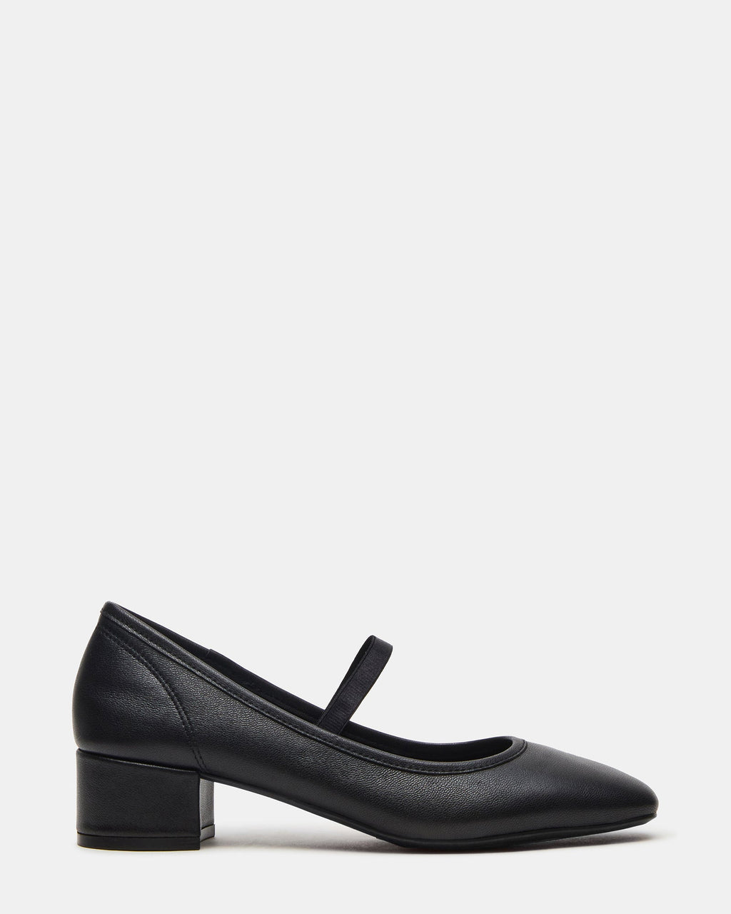 MURAL Black Leather Mary Jane Block Heel Square-Toe Women's Heel | Steve Madden