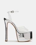 OLYSSIA Clear Platform Stiletto Ankle Strap Women's Heel | Steve Madden