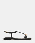 RITZY Woven Black Square-Toe Strappy Women's Sandal | Steve Madden