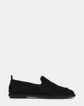 SAFRA Black Suede Moc Toe Slip-On Women's Loafer | Steve Madden