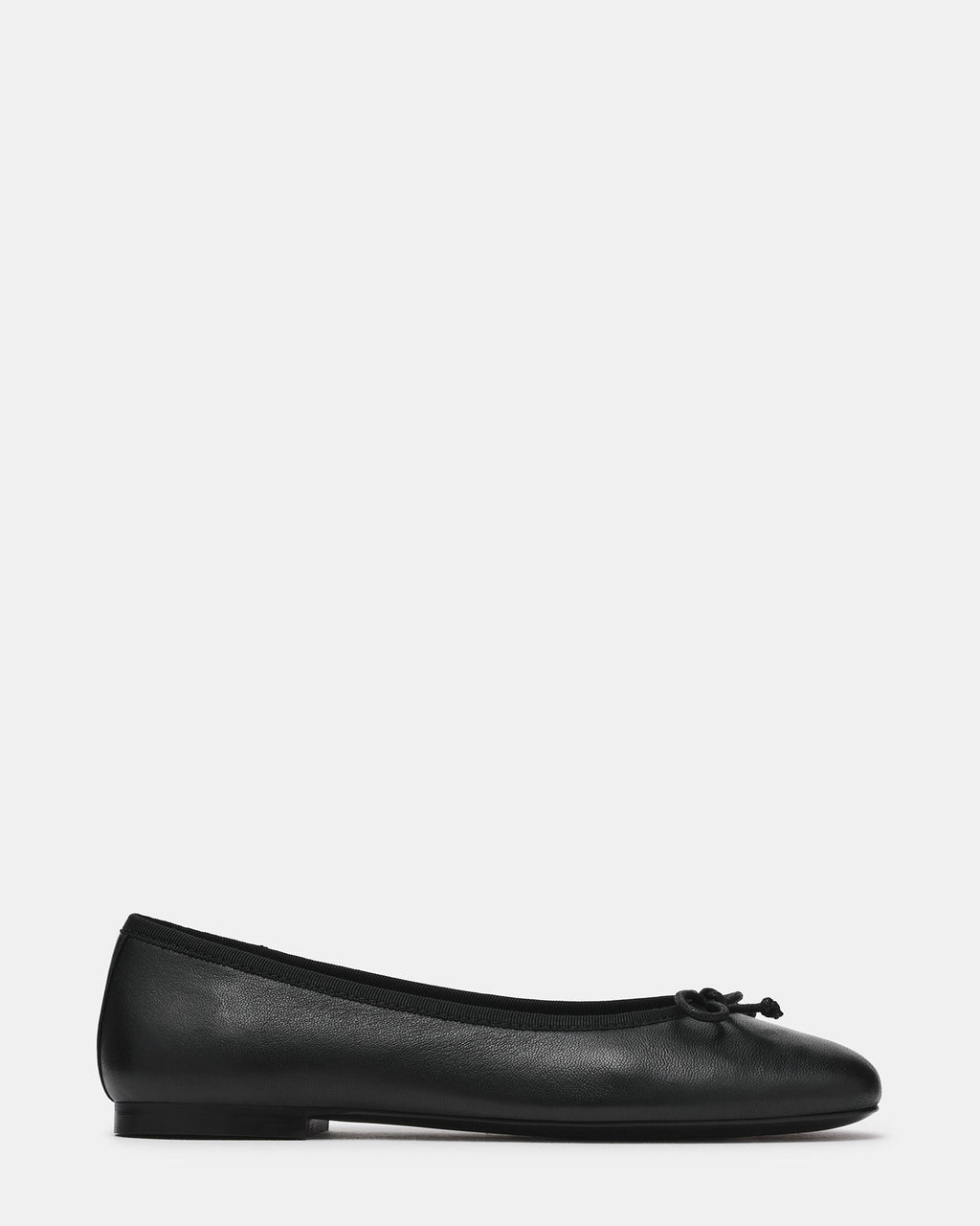 SELMA Black Leather Bow Women's Ballet Flat | Steve Madden