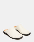 TINO White Leather Tabi Mule Split-Toe Slip-On Women's Flat | Steve Madden