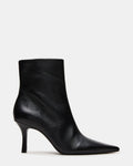 TRUCE Black Leather Pointed-Toe Women's Ankle Boot | Steve Madden