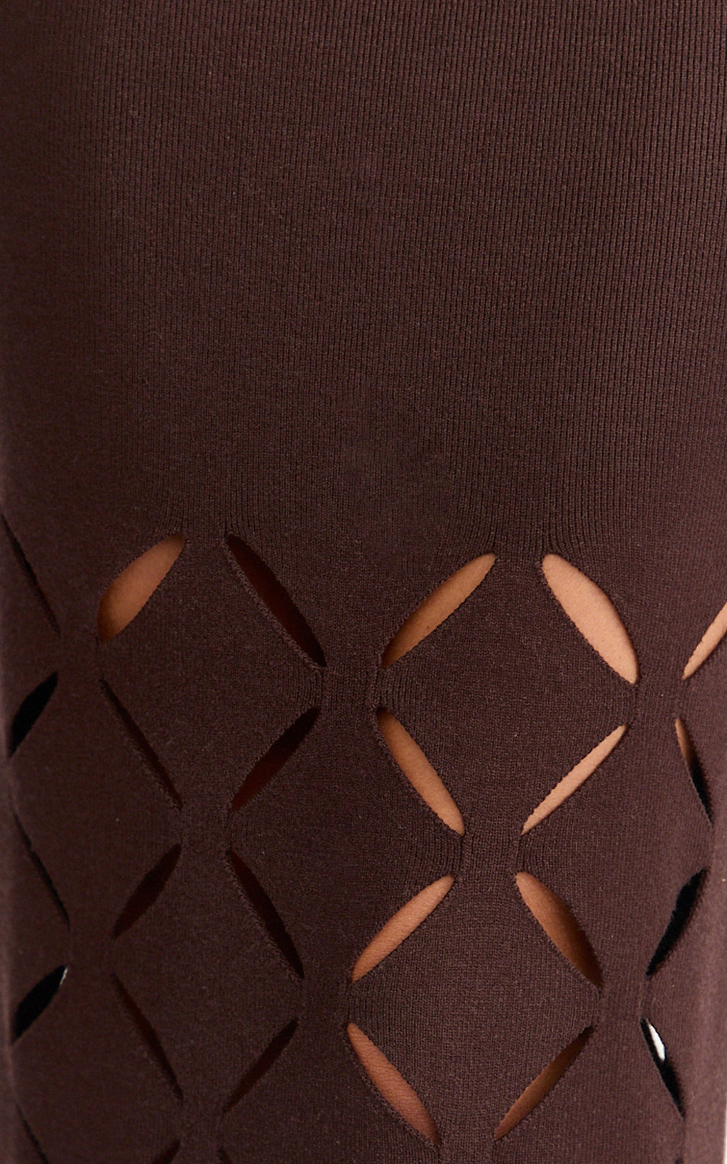 Sabrina Top - Knitted Square Halter Neck Top in Chocolate