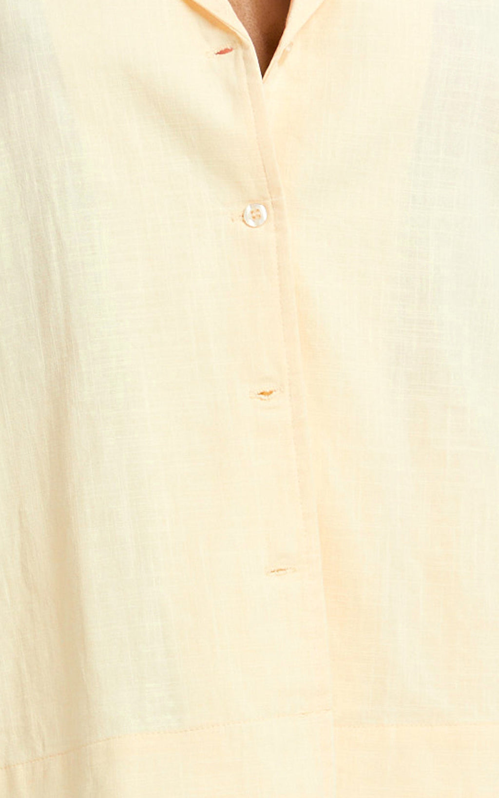 Saina Two Piece Set - Button Through Shirt and Drawstring Shorts Set in Butter Lemon