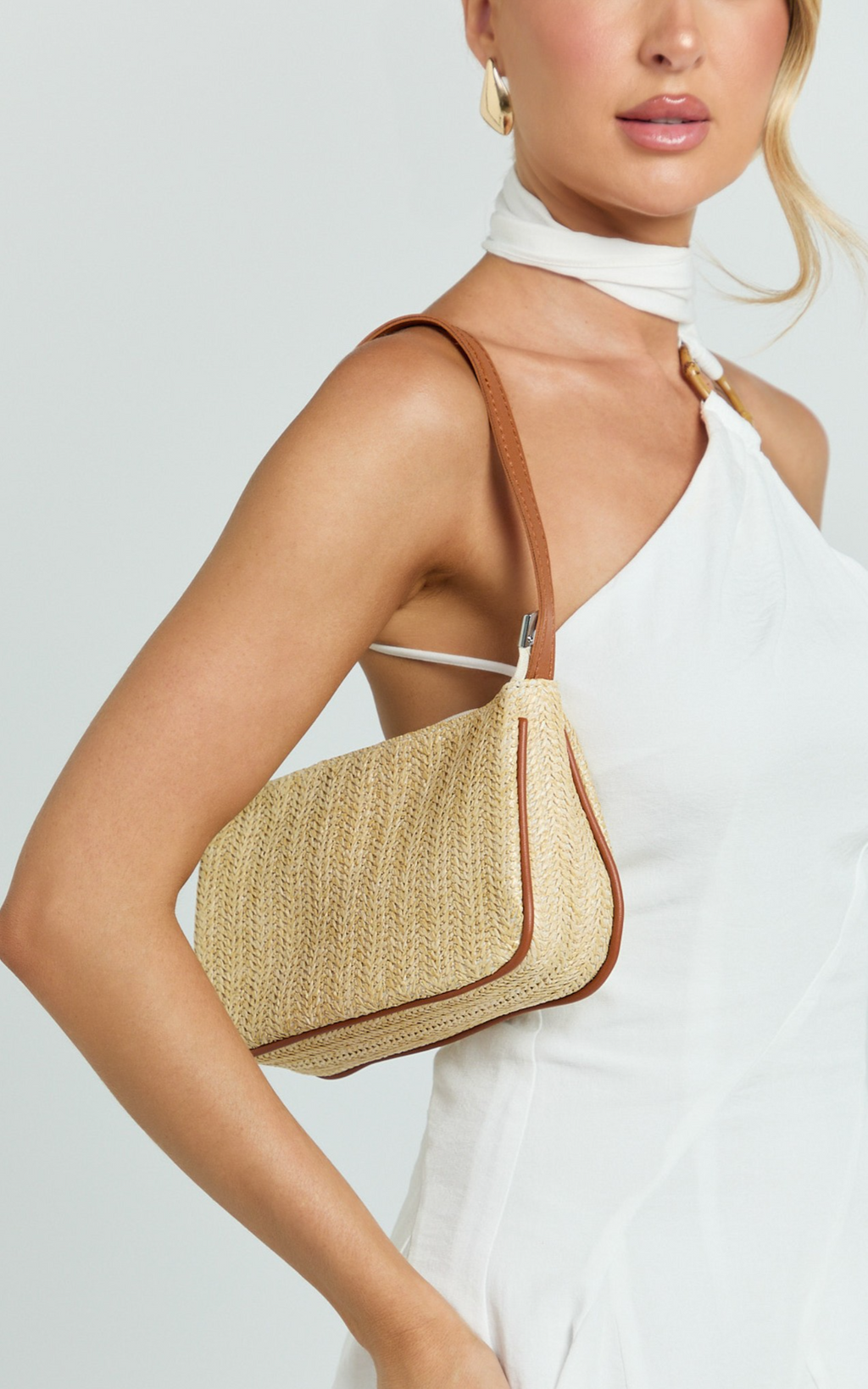 Sally Bag - Straw Shoulder Bag in Natural